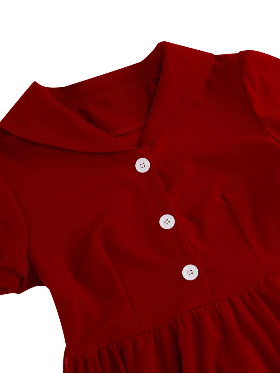 Robe Vintage Rockabilly Coton Bordeaux - Louise Vintage