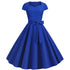 Robe Vintage Romantique Bleue Blanc - Louise Vintage