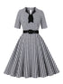 Robe Vintage Romantique Noir Carreaux - Louise Vintage