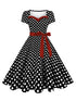 Robe Vintage Romantique Noir Rouge - Louise Vintage