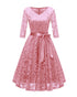 Robe vintage soirée manches longues rose - Louise Vintage