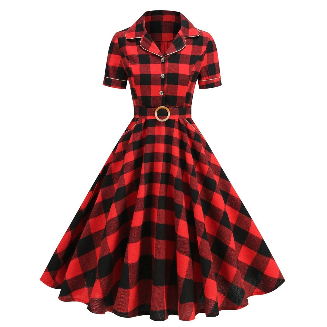 Robe Vintage Taille Haute Carreaux - Louise Vintage