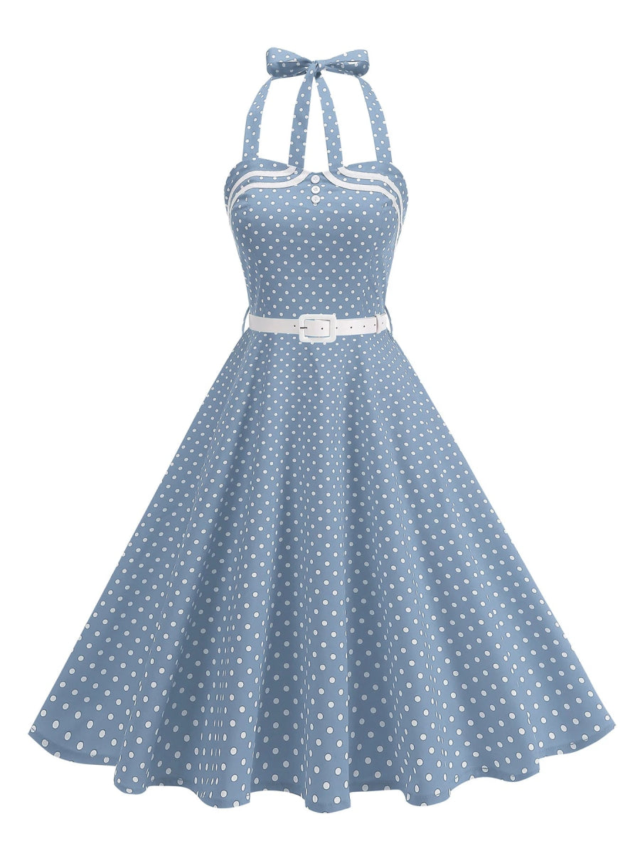 Robe Vintage Trapeze Bleu - Louise Vintage