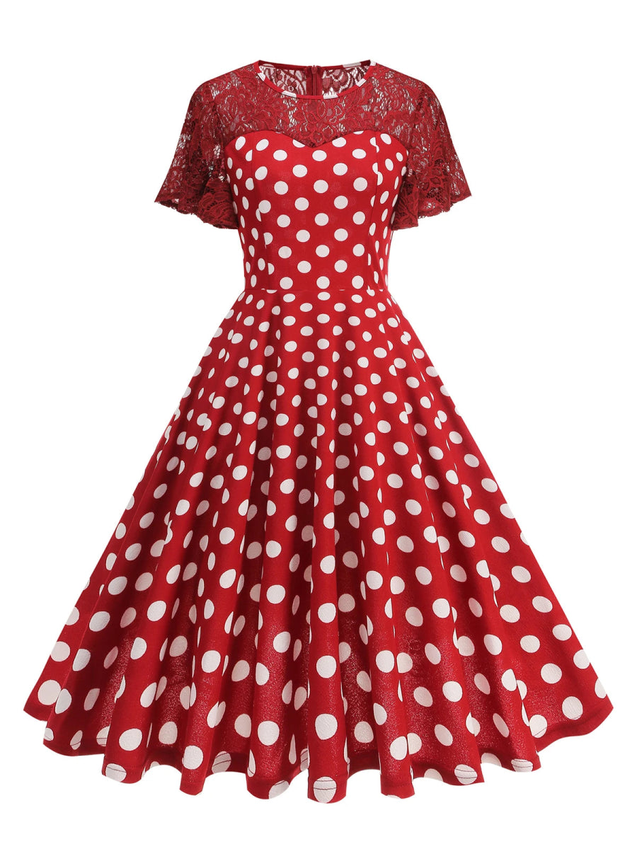 Robe Vintage Trapeze Rouge - Louise Vintage