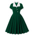 Robe Vintage Verte Col Blanc - Louise Vintage