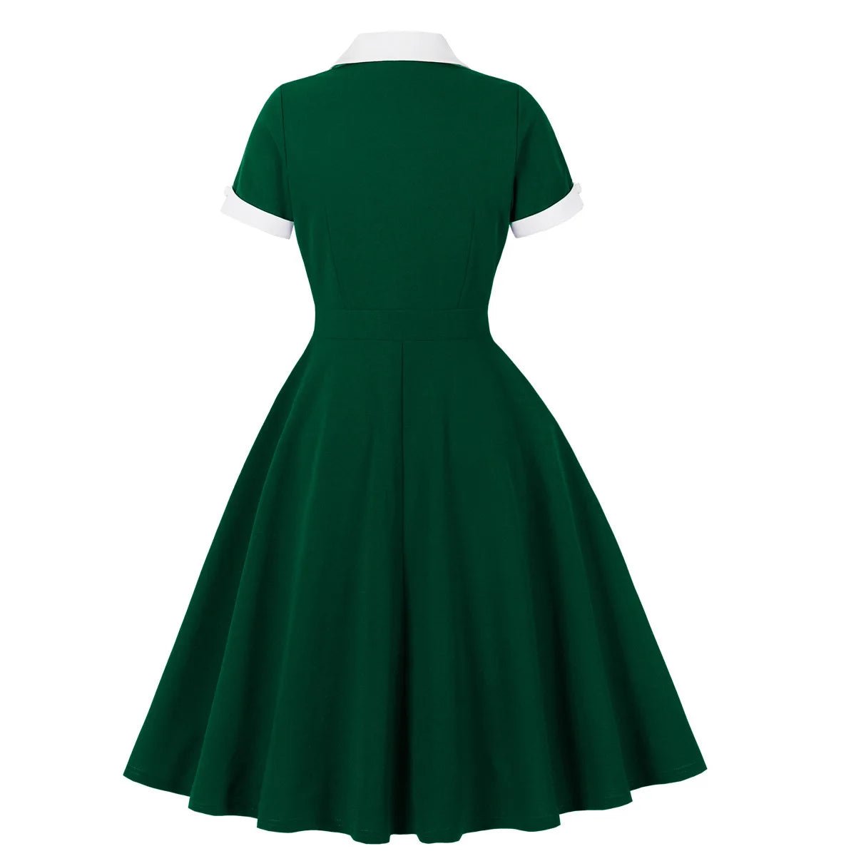 Robe Vintage Verte Col Blanc - Louise Vintage