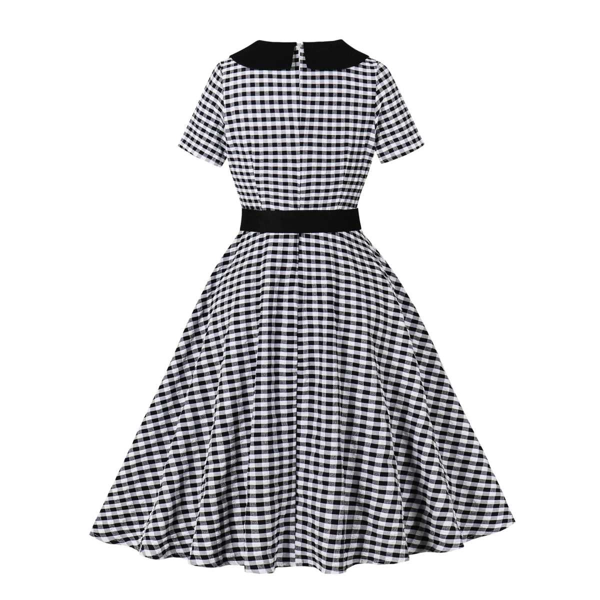Robe Vintage Vichy Noire et Blanche - Louise Vintage