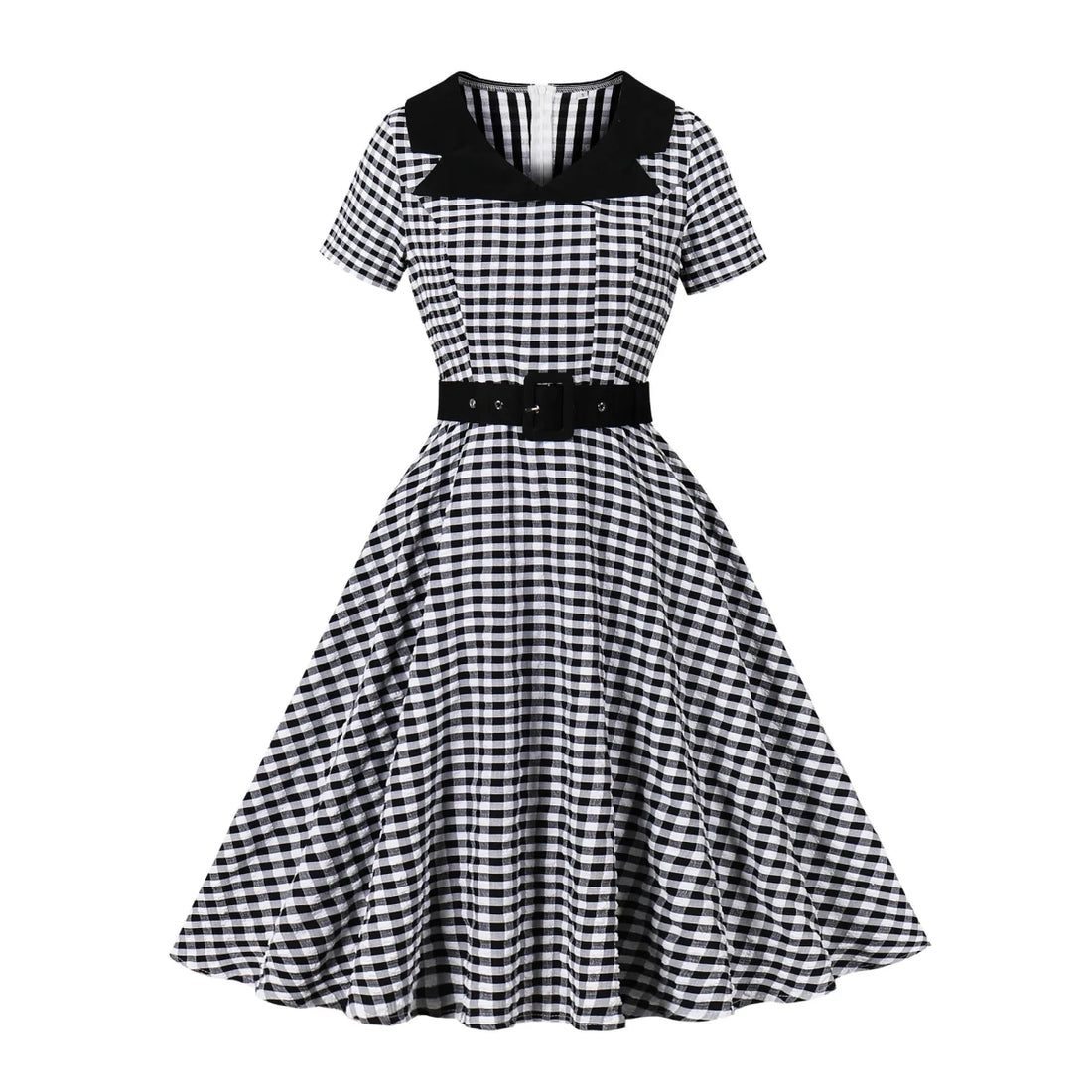 Robe Vintage Vichy Noire et Blanche - Louise Vintage
