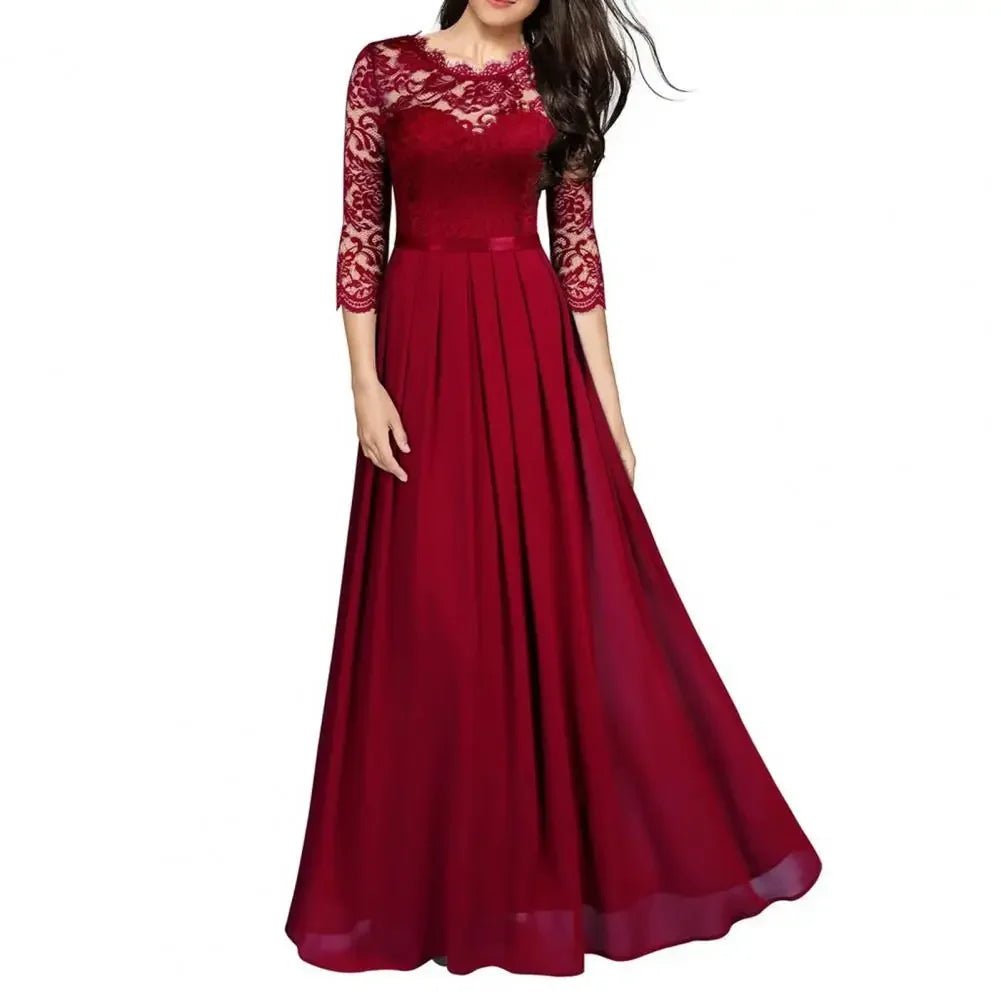 Robe Vintage Voile Bordeaux - Louise Vintage