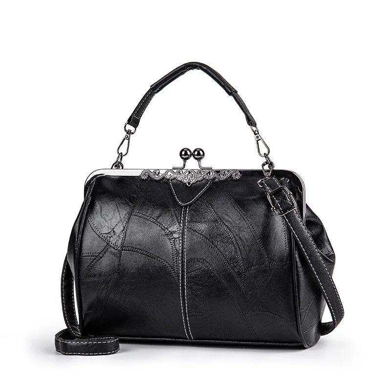 Sac à Main Vintage en Cuir Noir - Louise Vintage