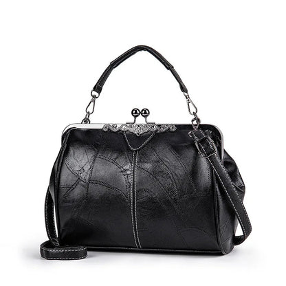 Sac à Main Vintage en Cuir Noir - Louise Vintage