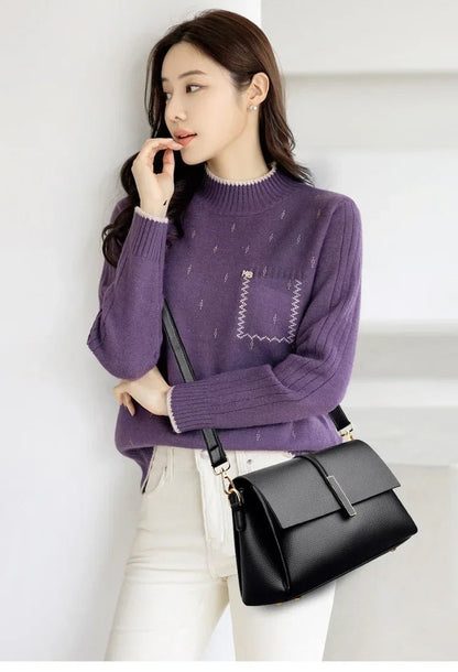 Sac Femme Cuir Vintage Noir - Louise Vintage