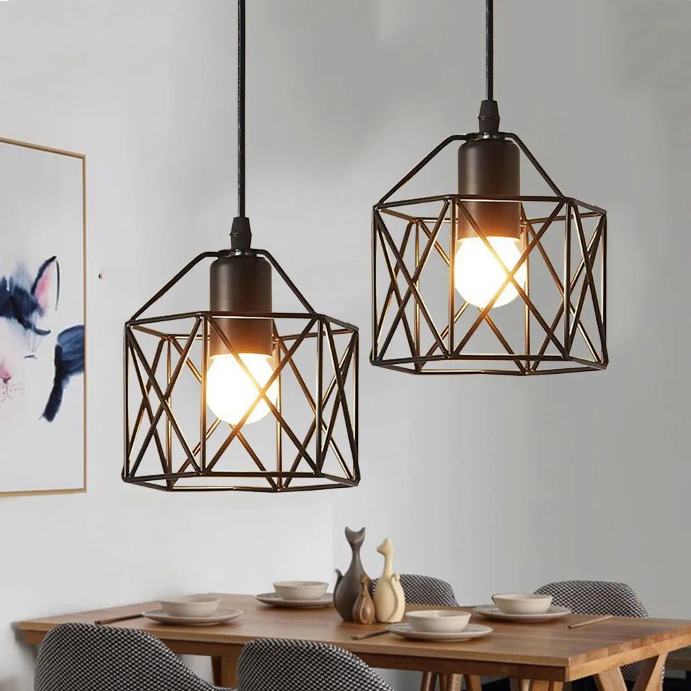 Suspension Vintage Grille Noir - Louise Vintage