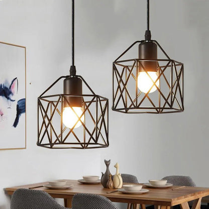 Suspension Vintage Grille Noir - Louise Vintage