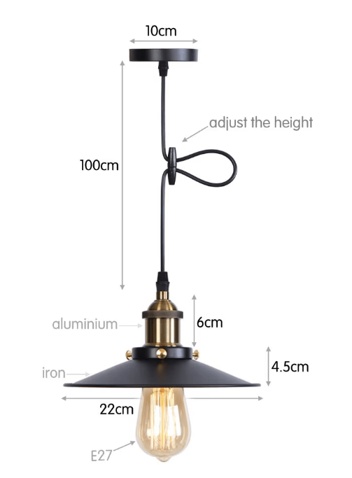 Suspension Vintage Métal Noir et Or - Louise Vintage