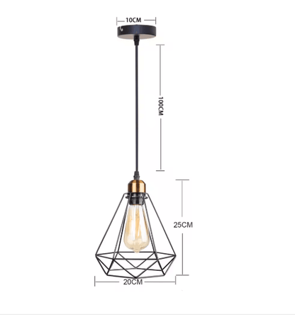 Suspension Vintage Simple Noir - Louise Vintage