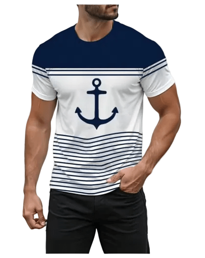 T Shirt Vintage Homme Rayé Marine - Louise Vintage