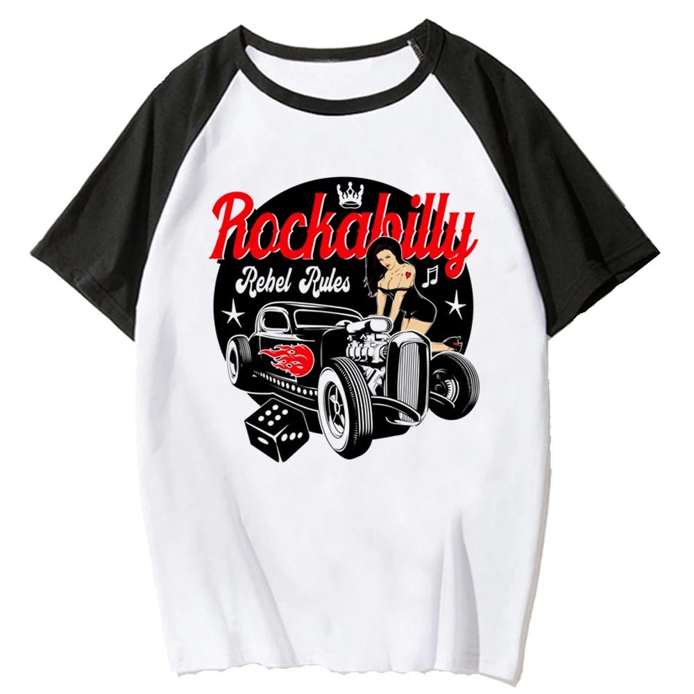 T Shirt Vintage Rockabilly Bleu - Louise Vintage