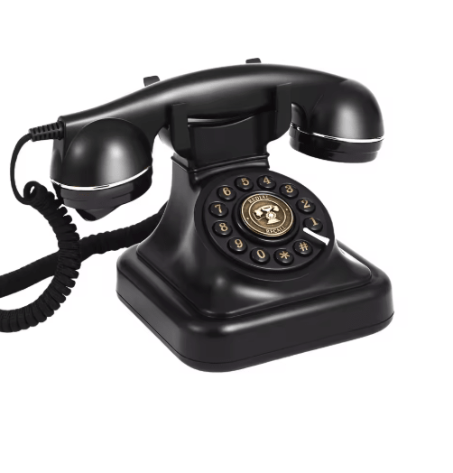 Téléphone Vintage Mains Libres Noir - Louise Vintage