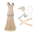 Tenue Années 20 Beige (Avec Accessoires) - Louise Vintage