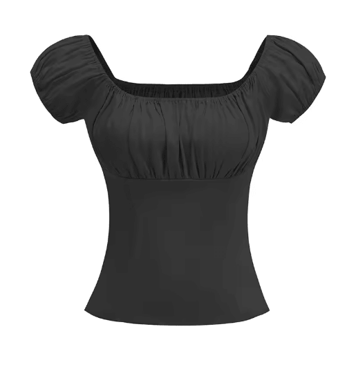 Top Vintage Années 50 Noir - Louise Vintage