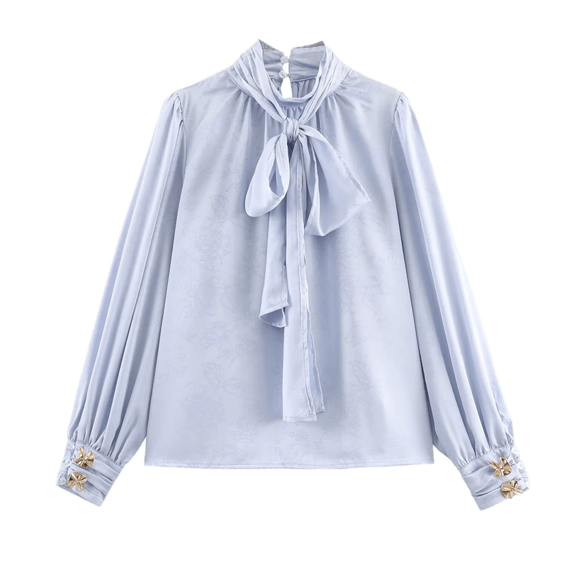 Top Vintage Blouse Bleu - Louise Vintage