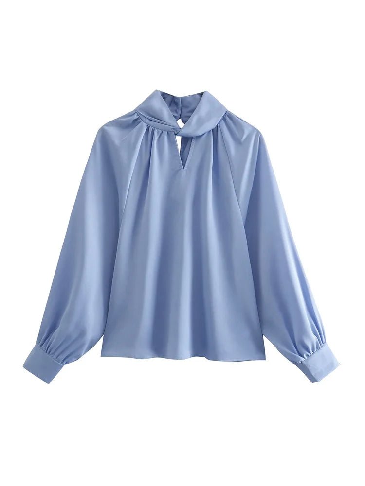 Top Vintage Blouse Bleu - Louise Vintage