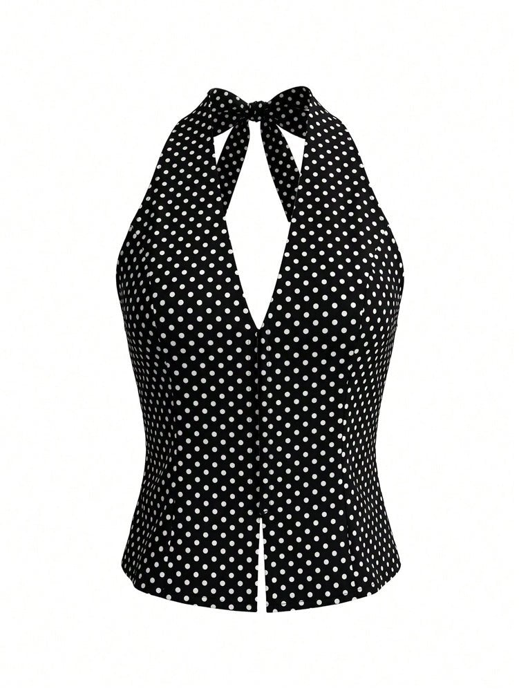 Top Vintage Pin Up Noir - Louise Vintage