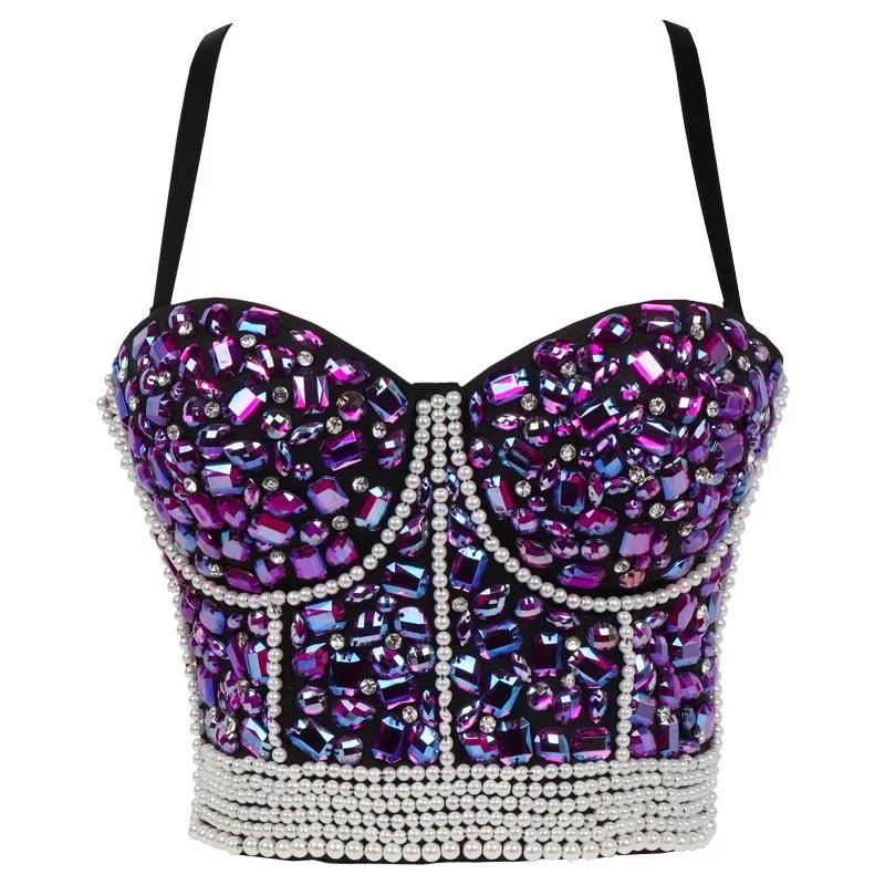 Top Vintage Strass Violet - Louise Vintage