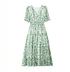 Vintage Robe Fleurie Année 40 Vert - Louise Vintage