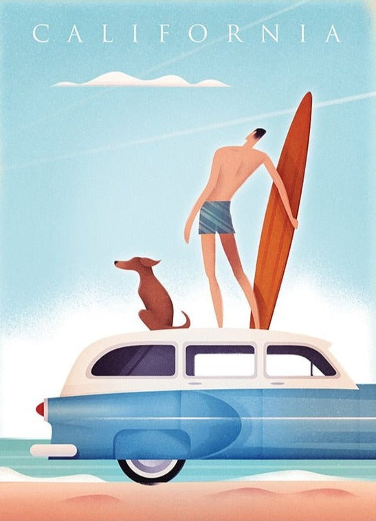 Affiche Californie Vintage - Louise Vintage