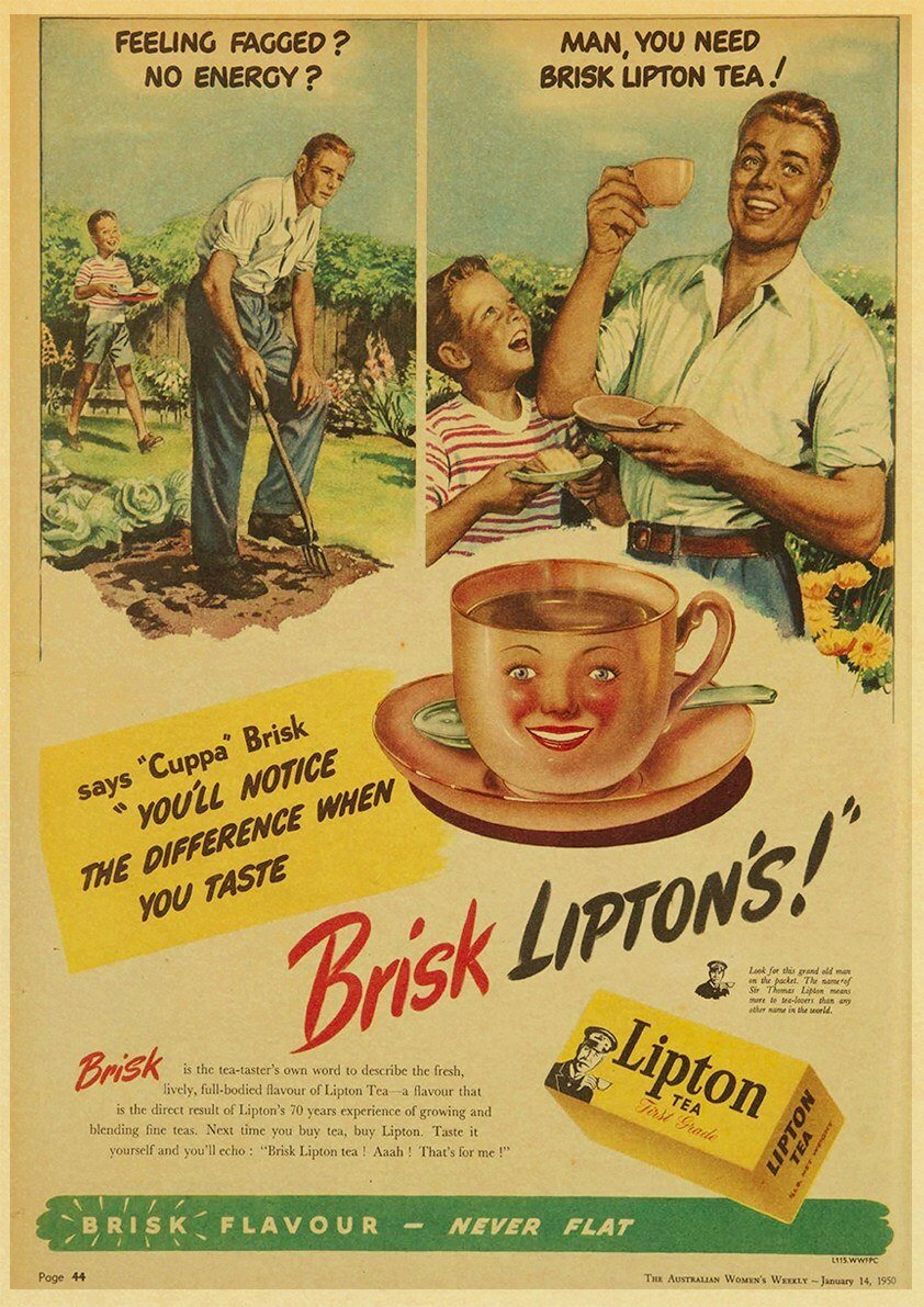 Affiche Publicitaire Vintage Lipton - Louise Vintage