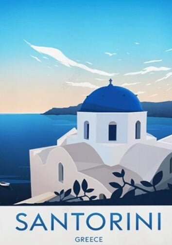 Affiche Santorin Vintage - Louise Vintage