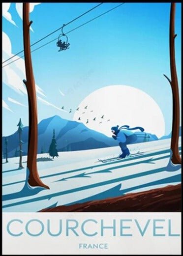 Affiche Tourisme Vintage Courchevel - Louise Vintage