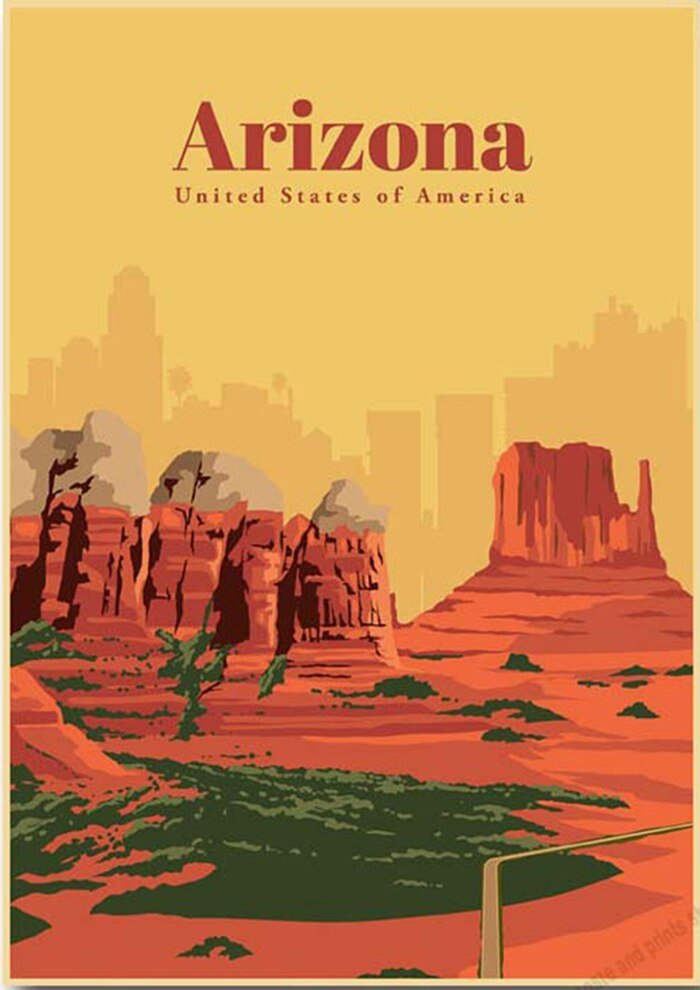 Affiche Vintage Arizona - Louise Vintage