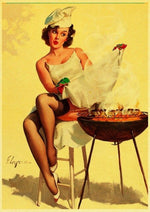 Affiche Vintage Elvgren Barbecue - Louise Vintage