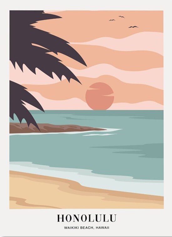 Affiche Vintage Honolulu - Louise Vintage