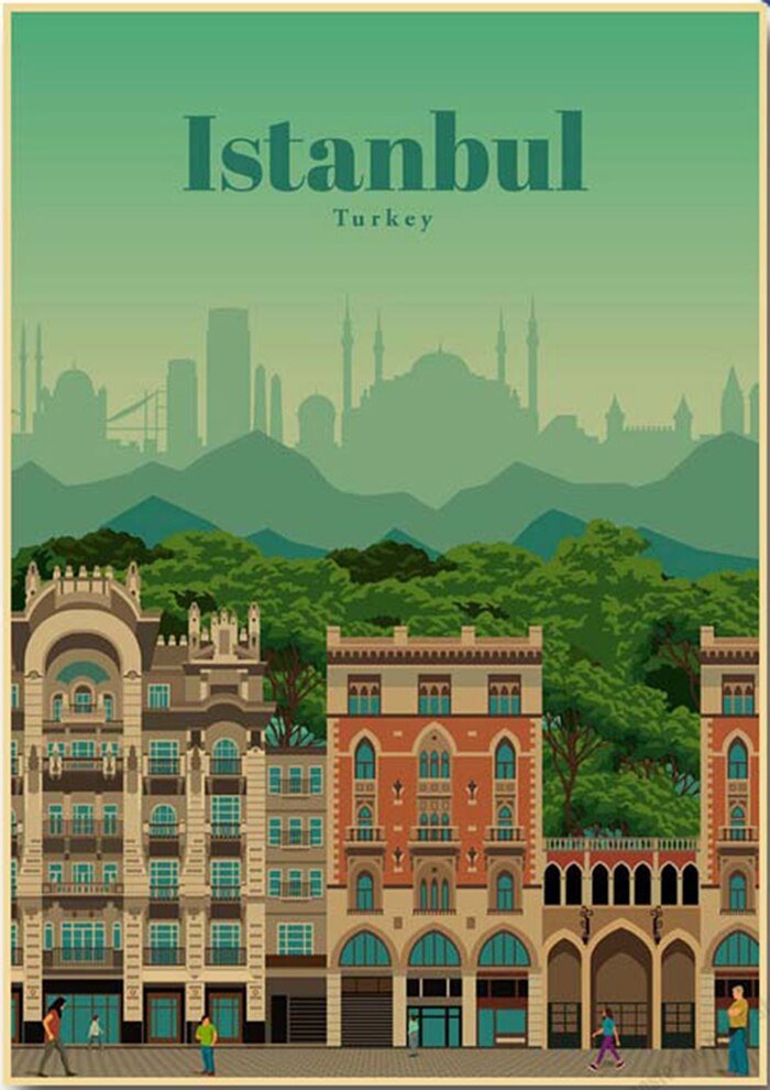 Affiche Vintage Istanbul Turquie - Louise Vintage