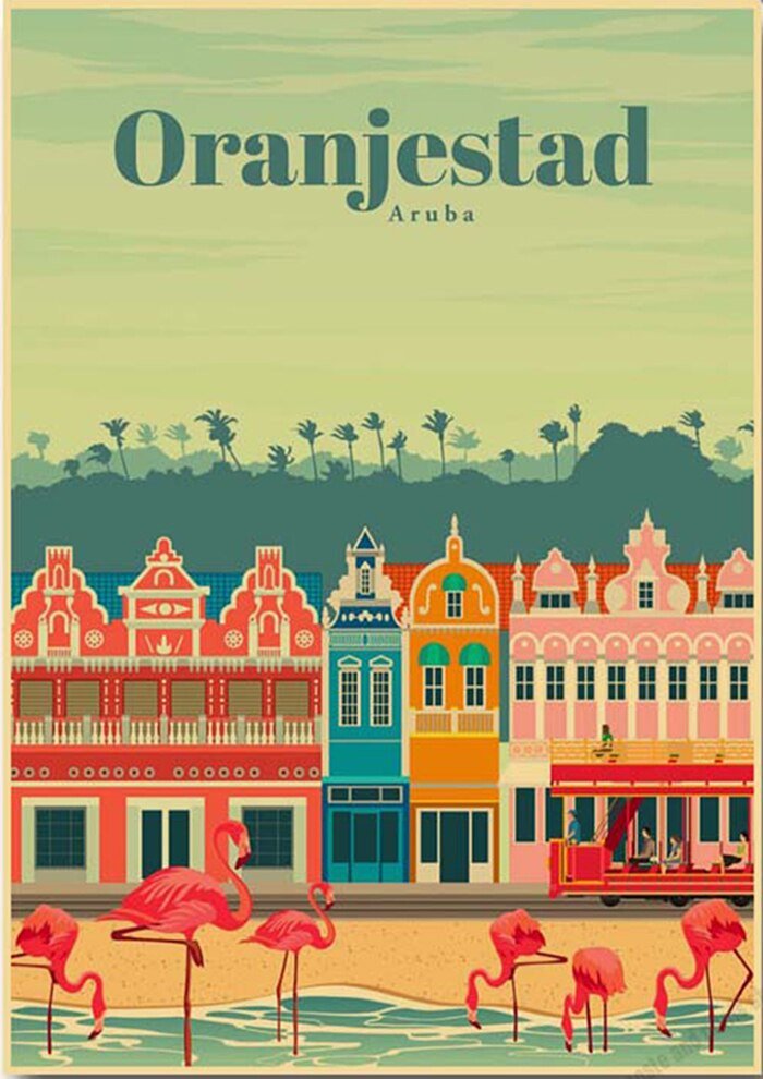 Affiche Vintage Oranjestad - Louise Vintage