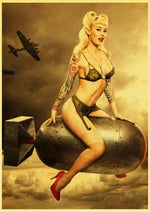 Affiche Vintage Pin Up Bombe - Louise Vintage