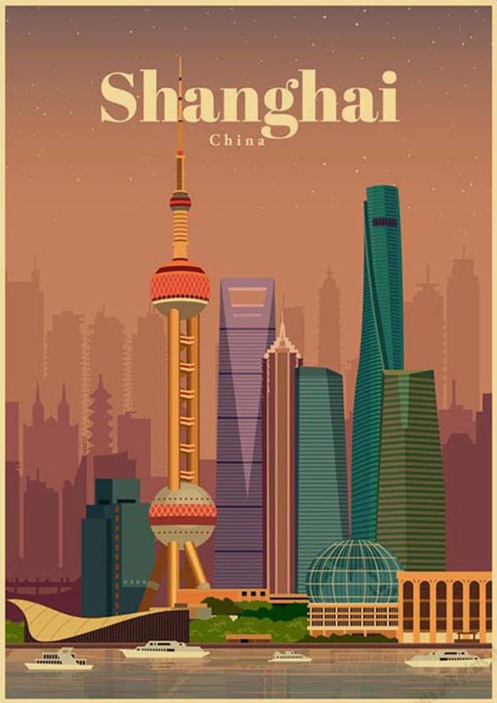 Affiche Vintage Shanghai - Louise Vintage