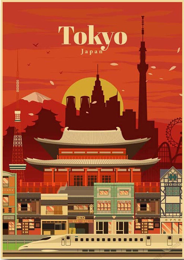 Affiche Vintage Tokyo - Louise Vintage