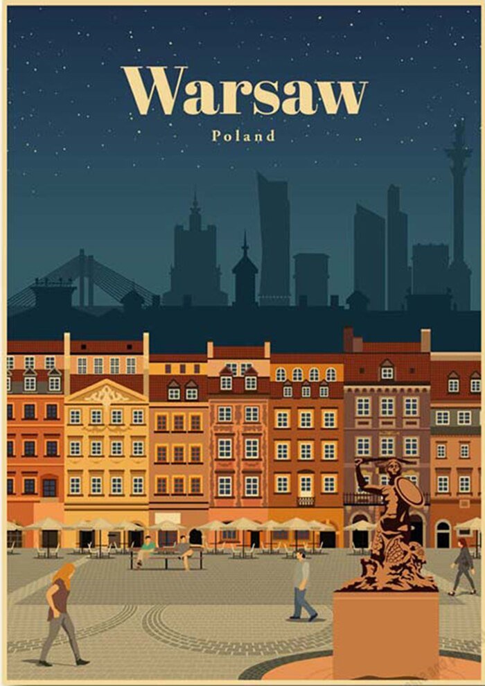 Affiche Vintage Varsovie - Louise Vintage