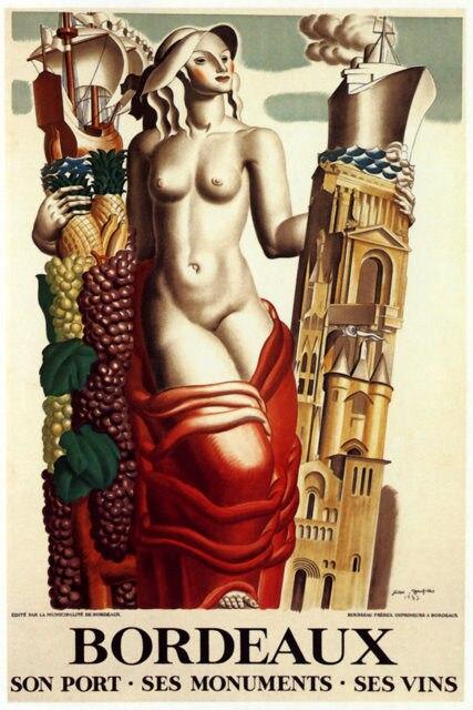 Affiche Vintage&lt;br&gt; Bordeaux - Louise Vintage