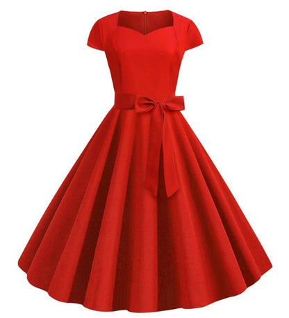 Années 50 Robe Vintage Rouge - Louise Vintage
