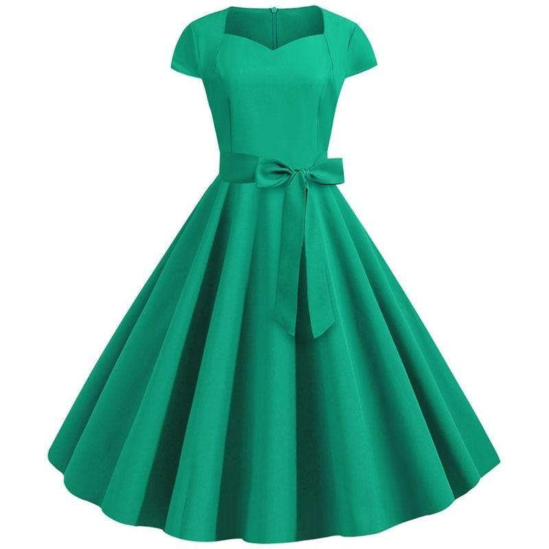 Années 50 Robe Vintage Verte - Louise Vintage