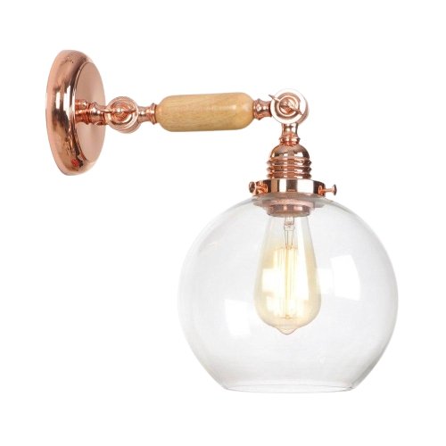 Applique Murale Vintage Bois Globe - Louise Vintage