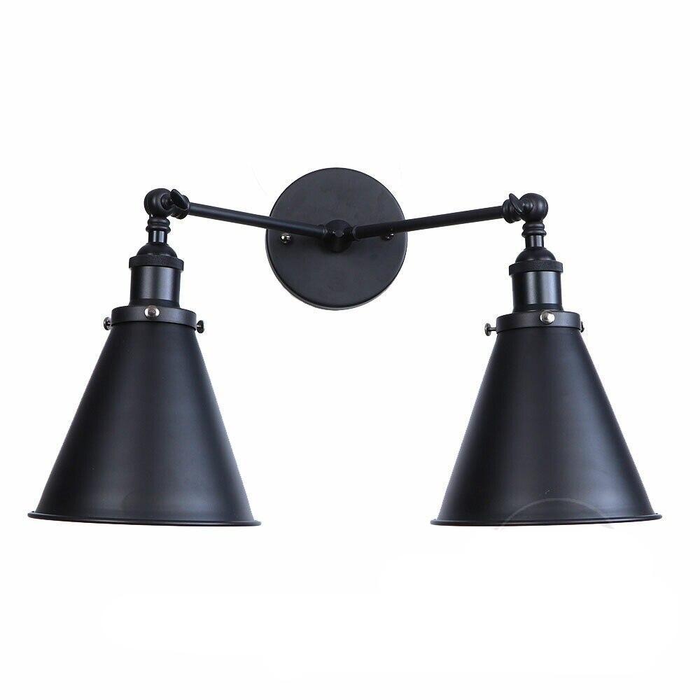 Applique Murale Vintage Double Noir Bar - Louise Vintage