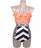 Bikini Taille Haute Vintage Orange - Louise Vintage