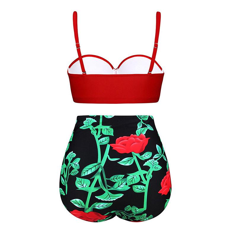 Bikini Taille Haute Vintage Rouge - Louise Vintage